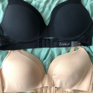 2 Lively Bras - Tan and Black. Great Quality!